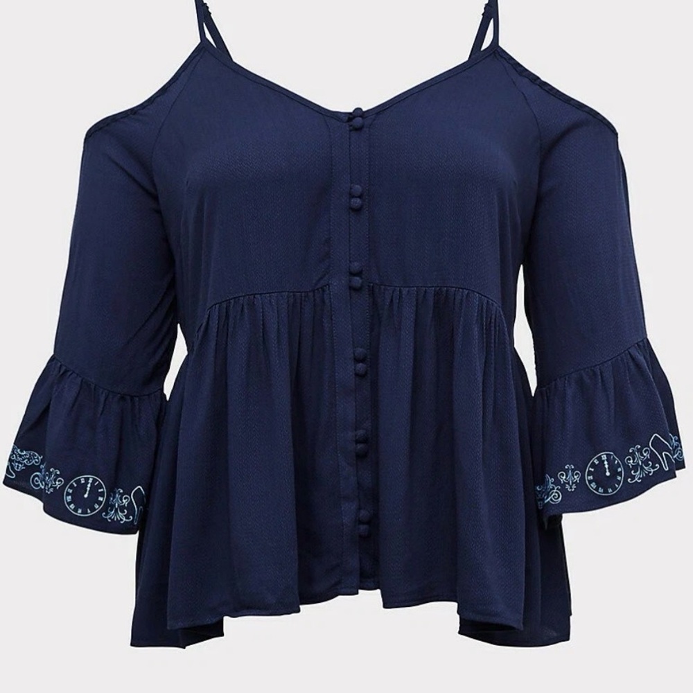 TORRID Disney Princess, Cinderella Blouse Off Shoulder Bell Sleeve - 3X